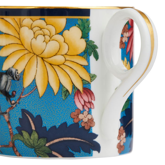 Wedgwood Taza Wonderlust 280 Ml Sapphire Garden (4 Unidades) Con Franjas de Oro de 22 Quilates